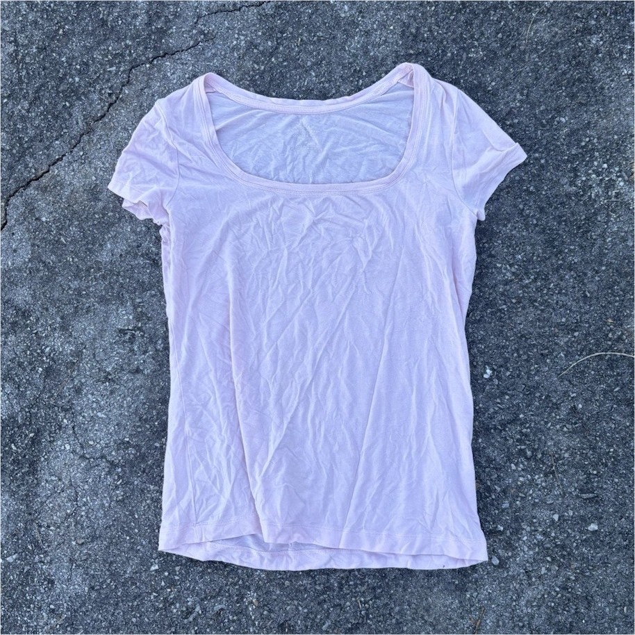 Banana Republic Light Pink Scoop Neck Short Sleeve Knit T-Shirt M