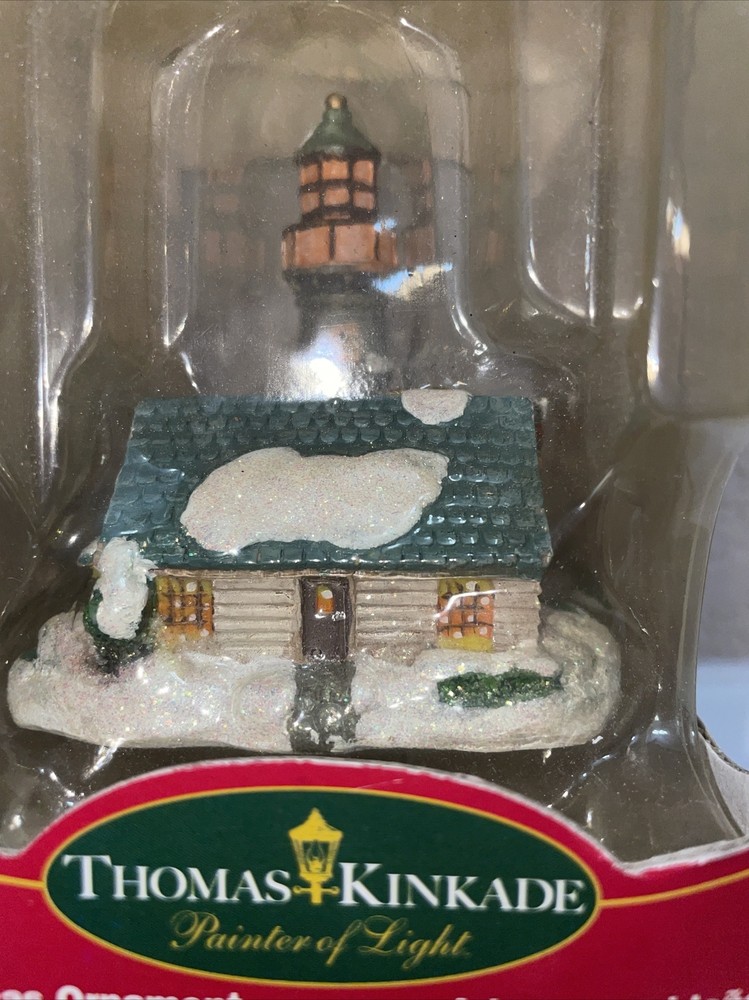 Thomas Kinkade, Kurt Adler Painter of Light Christmas Ornament New Lighthouse