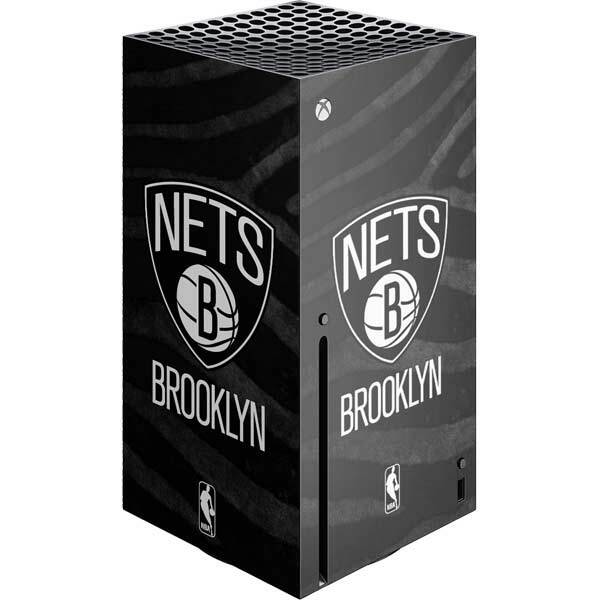 NBA Brooklyn Nets Xbox Series X Console Skin - Brooklyn Nets Black Animal Print