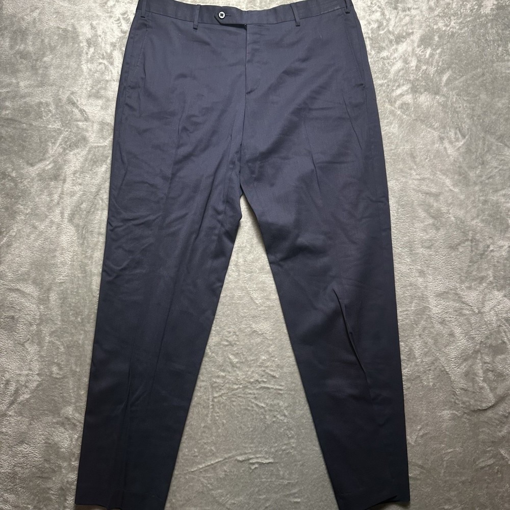 Zanella 36x32 Navy Blue Parker Italy Made Wool Straight Mens Dress Pants *Read