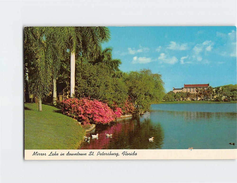Postcard Mirror Lake in Downtown St. Petersburg Florida USA