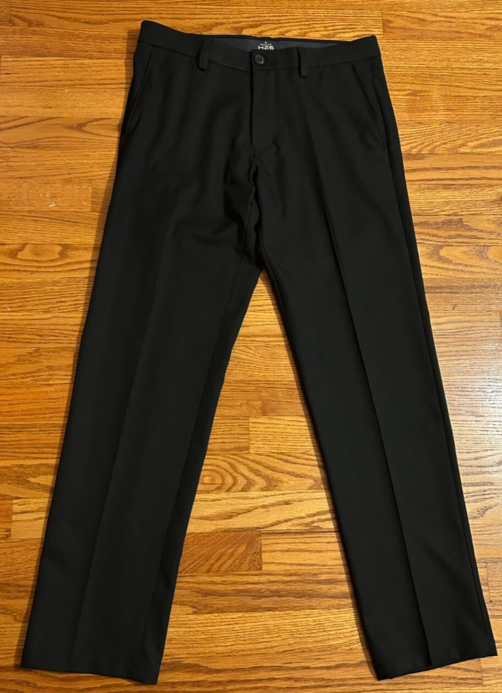 Men's Black Dress Pants, 32x32, Haggar H26, Straight Fit