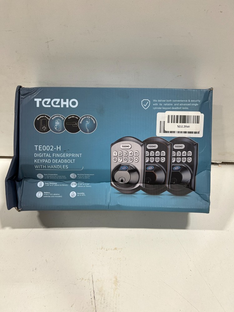 TEEHO TE002H Smart Keypad Deadbolt Fingerprint Keyless Entry Door Lock with Handle