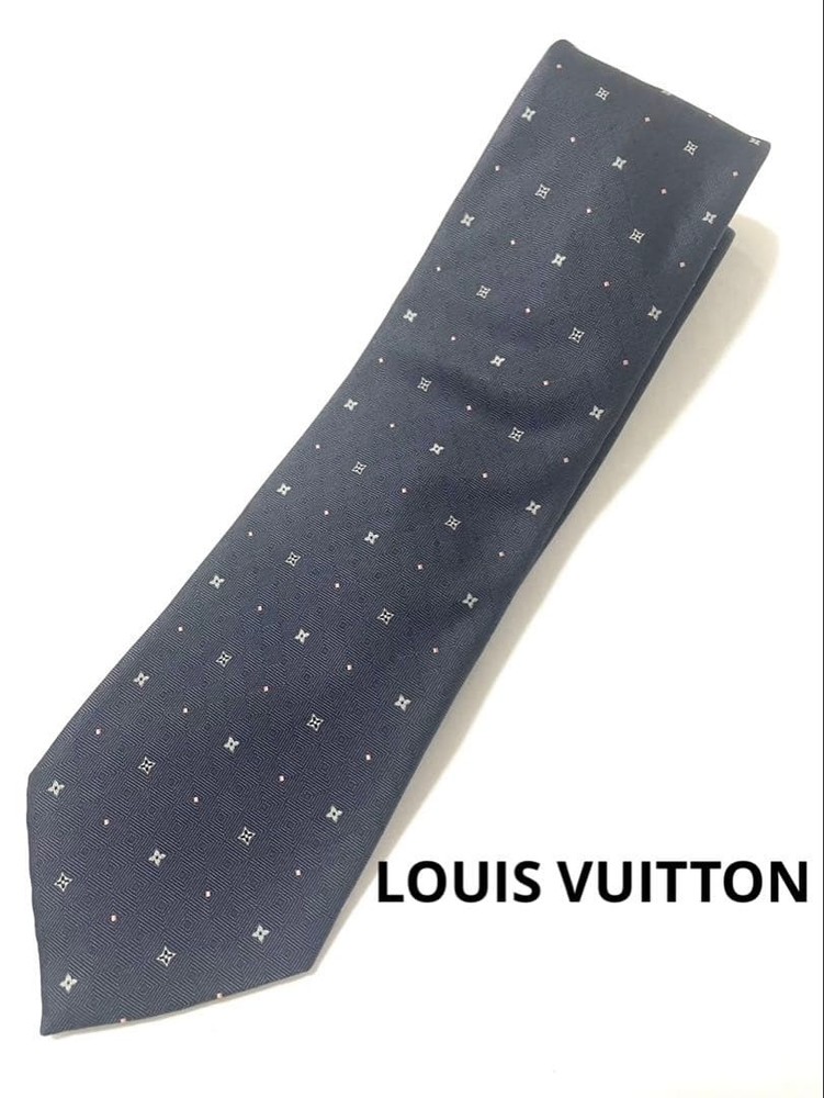 Louis Vuitton Necktie Tie All over monogram pattern 100% Silk Men's LV Authentic