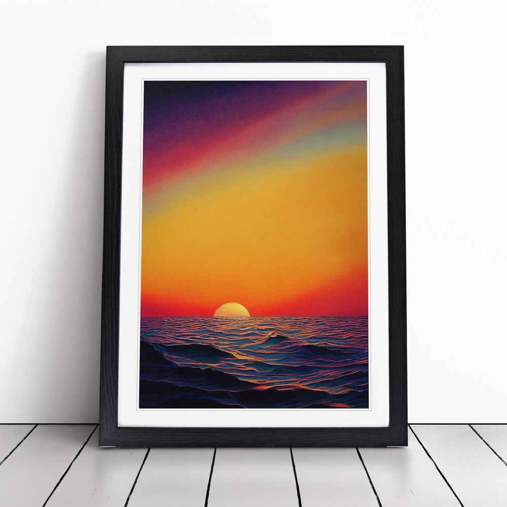 Ocean Sunset In No.5 Wall Art Print Framed Canvas Picture Poster Decor