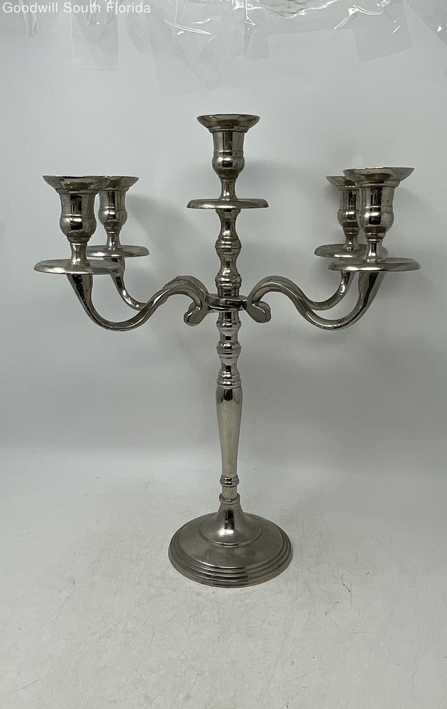 Vintage Silver-Tone Victorian Collectible 5 Candelabra Candle Holder