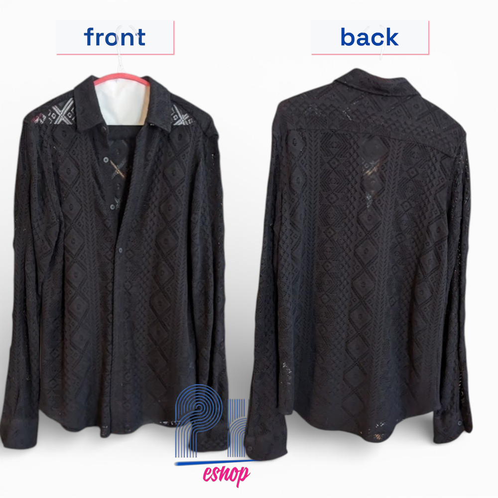 Zara Women's Button Down See Through collared Shirt long sleeve Size M