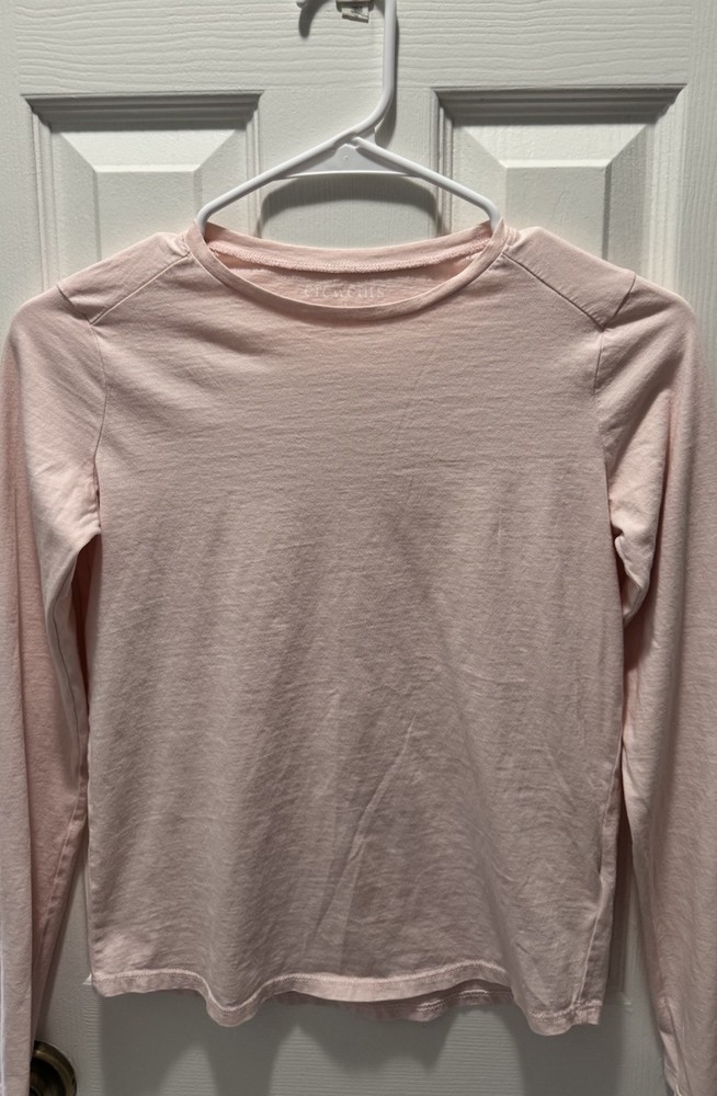 JCrew Girls Light Pink Long Sleeve Basic Crew Neck Solid T-Shirt Size 12