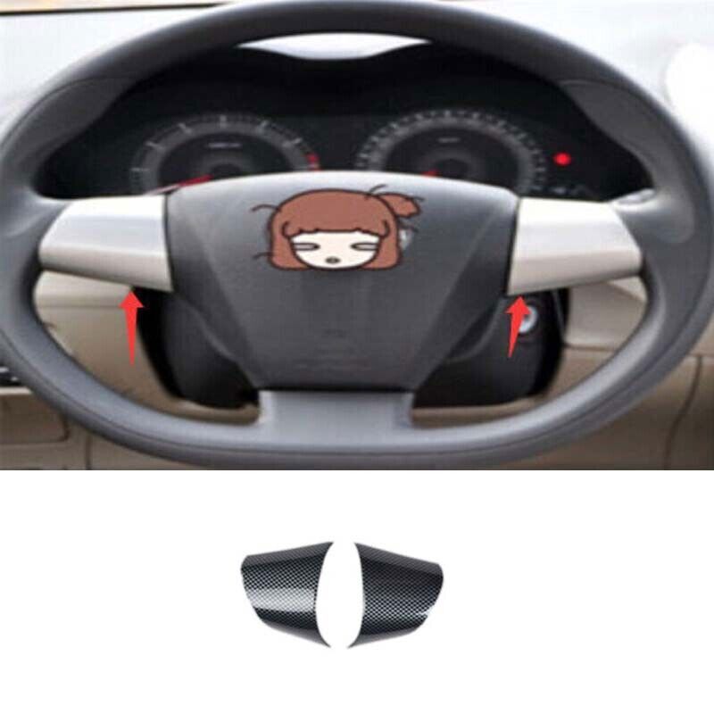 2x Steering Wheel Switch Carbon Fiber ABS For Toyota Corolla 2009-13 Cover Trim