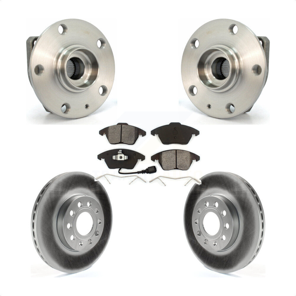 Hub Bearing Assembly Coated Disc Brake Rotor Pad Front Kit For Volkswagen Rabbit