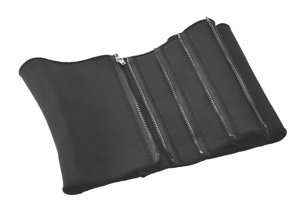 Athletic Works Black 5-Zipper Waist Trimmer Belt for Workouts & Weight Loss