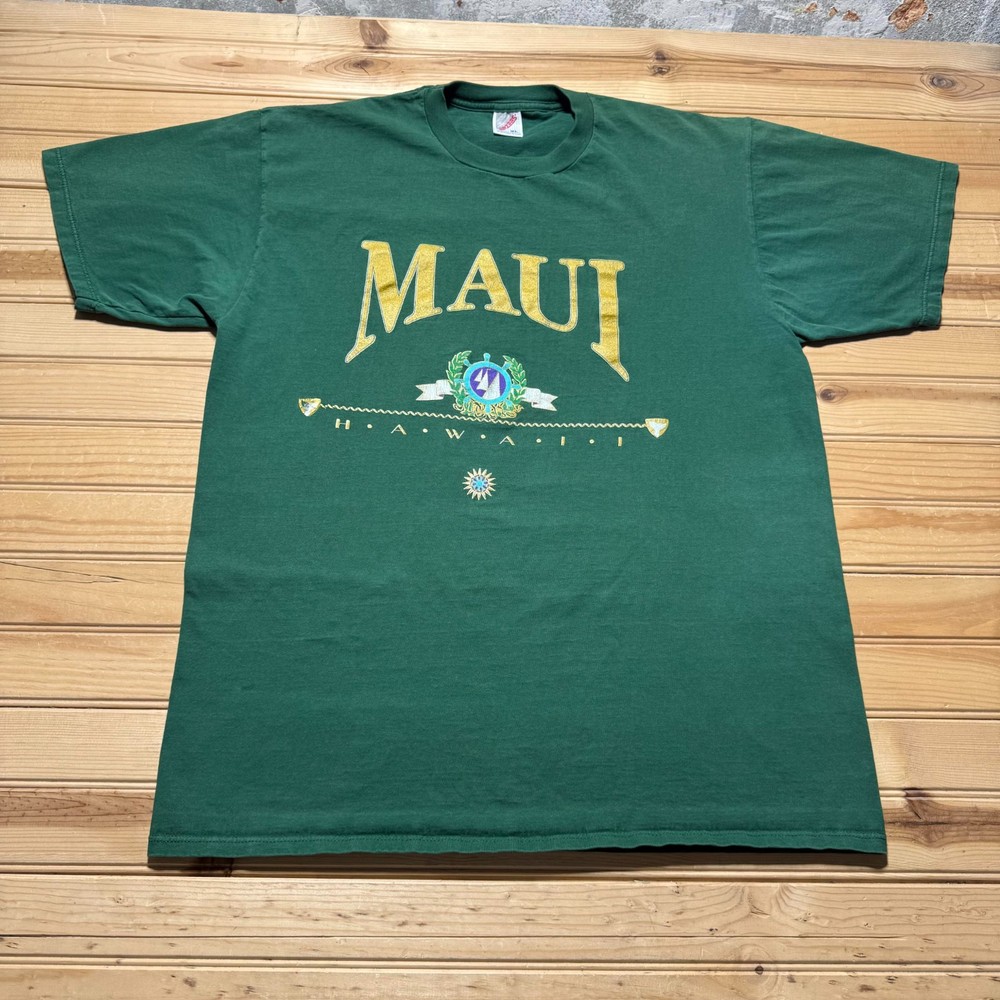 Vintage 90s Maui Island Hawaii Beach Surf Tropical Souvenir T-Shirt USA Made XL