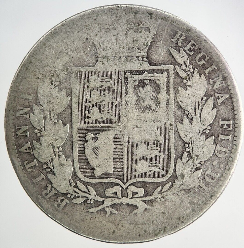British Victoria Half Crown Silver Coin in Fair Condition