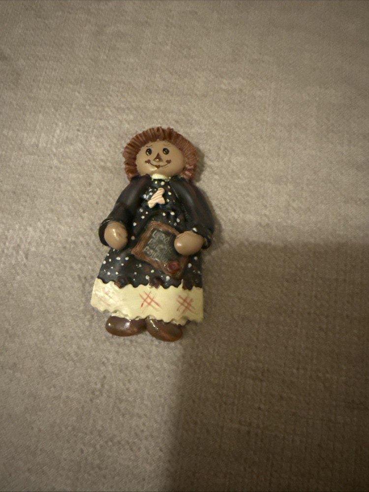 Vintage Pin Rag Doll Style Country Folk Art Brooch