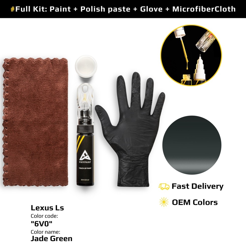 Touch up Paint for Lexus Ls Code: 6V0 Jade Green Easy Apply Scratch Repair