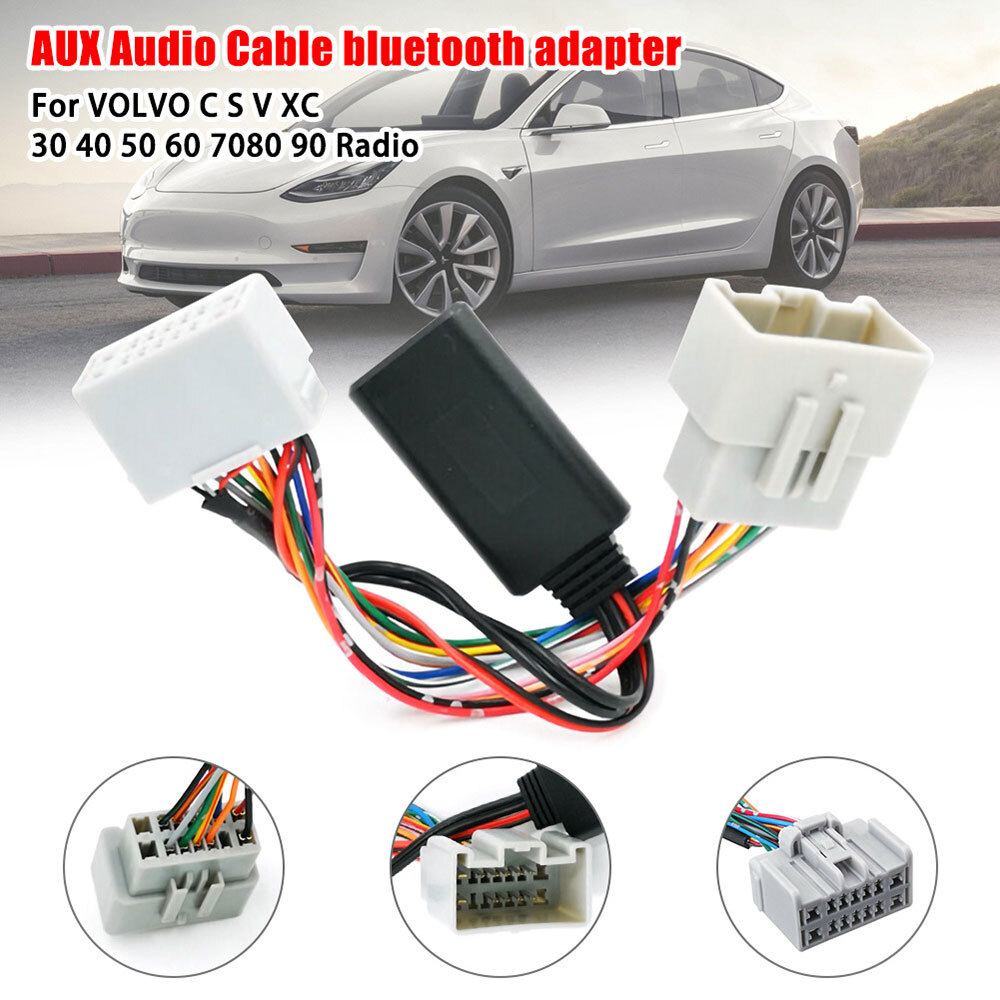 For Volvo S60 S80 V50 V70 XC90 Car Bluetooth Module AUX-IN Audio Cable Adapter