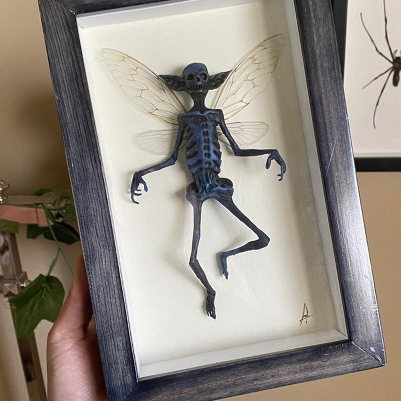 Gothic Home Decor Mummified Fairy Skeleton Witchy Poster Statue Painting