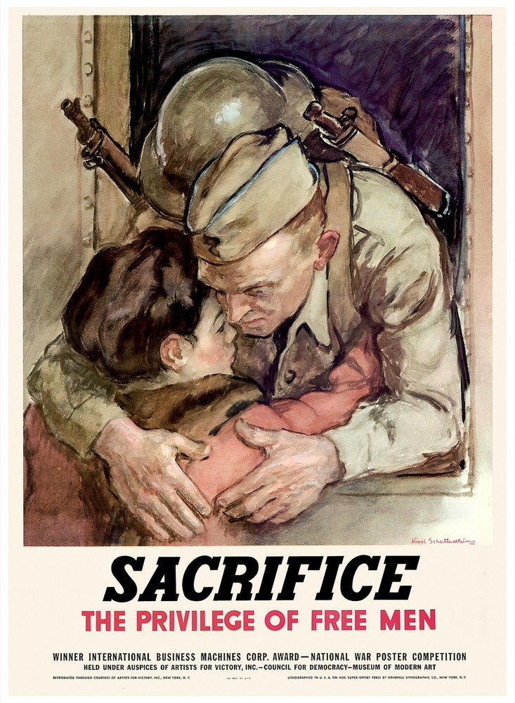 Decor National War Poster. Graphic Design. Sacrifice of free men. Wall Art. 1795