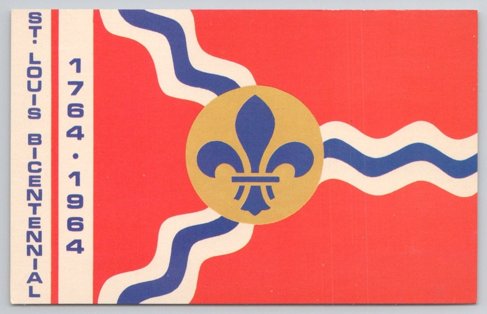 Vintage St. Louis City Flag Bicentennial 1964 Postcard Plasticchrome CharmCraft