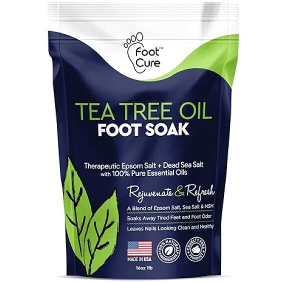 Tea Tree Oil Foot Soak with Epsom Salt - for Toenail Repair, Athletes Foot, Soft