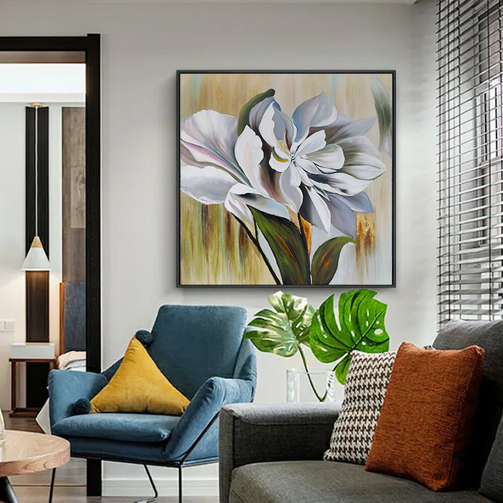 Flower Decorative Canvas Painting Hand Painted Oil Painting Handmade Acrylic