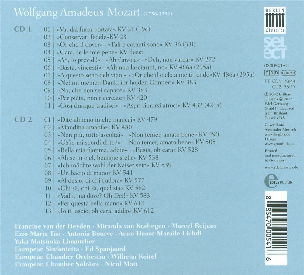 VARIOUS ARTISTS MOZART: CONCERT ARIAS NEW CD