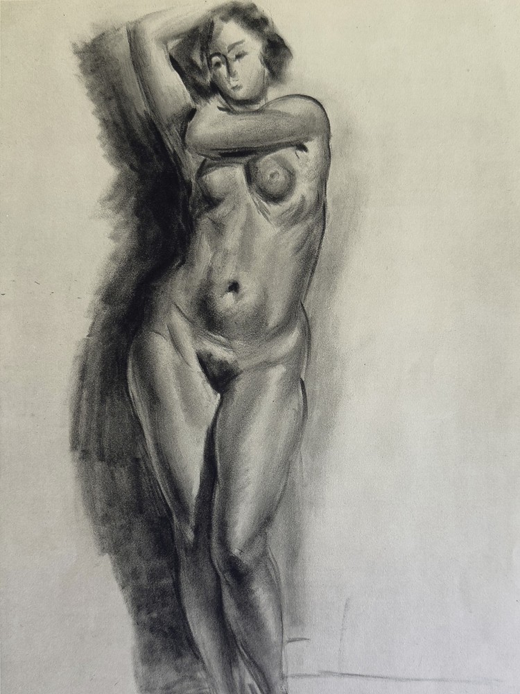 Henri Matisse – 1939 heliogravure after charcoal sketch of nude woman