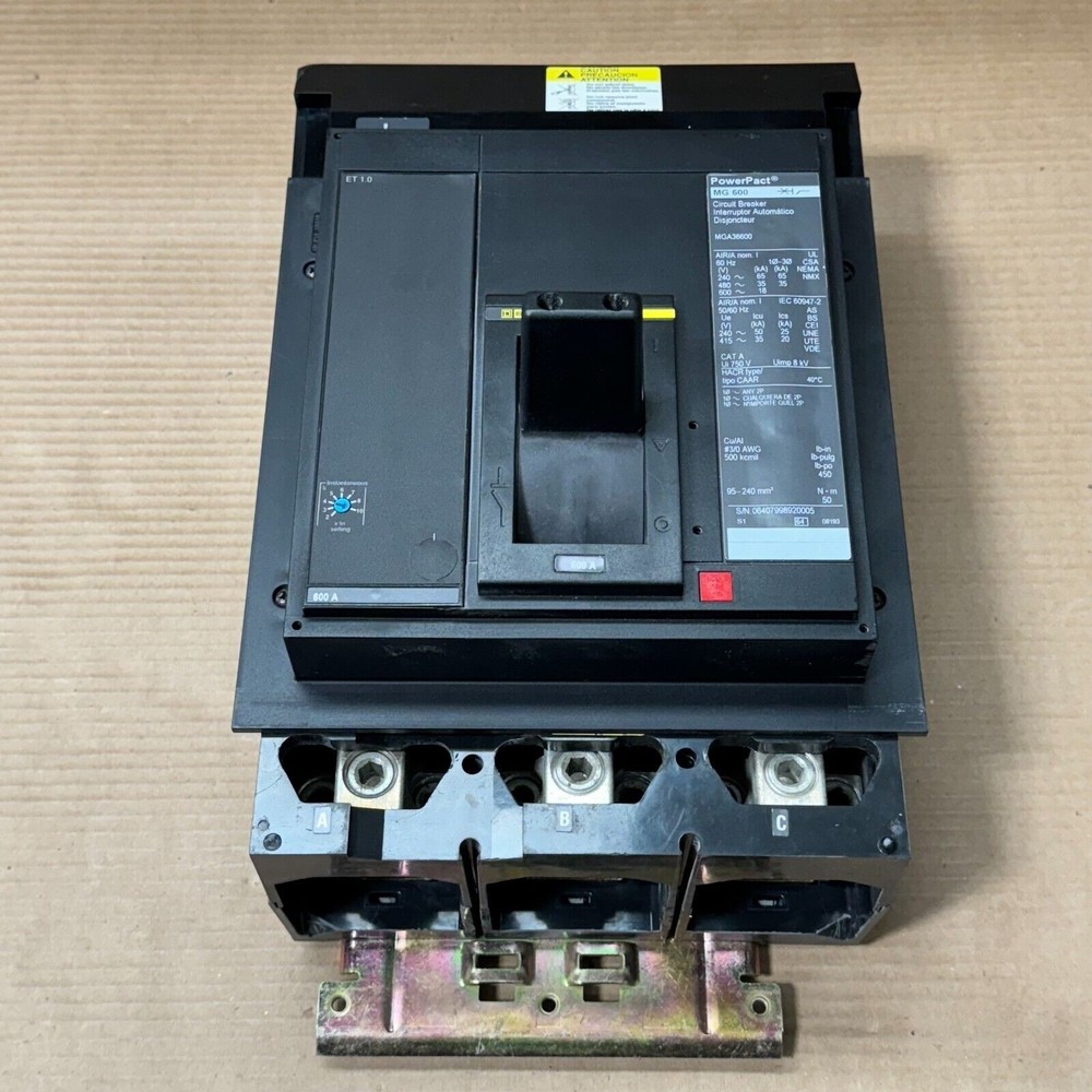 Square D MG MGA MGA36600 3 Pole 600 Amp 600V Circuit Breaker PowerPact Flaw #2