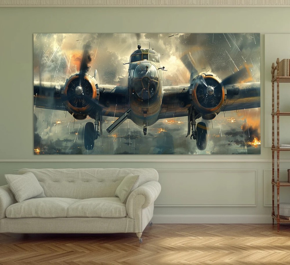 North American Military Aircraft Paint Wall Art Canvas Unframed Print Art