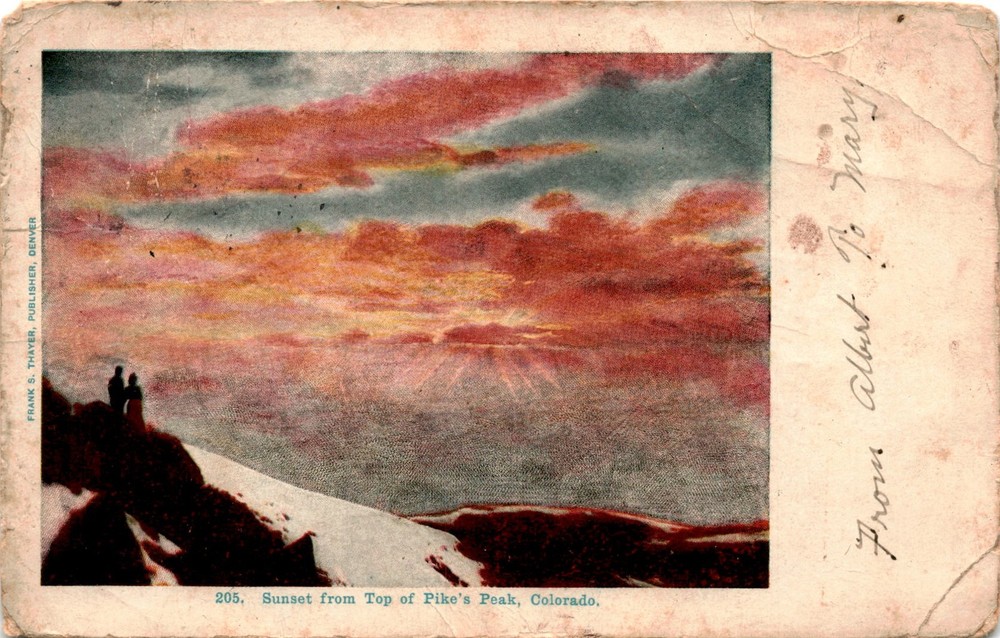 FRANK S. THAYER, PUBLISHER, DENVER, Pike's Peak, Colorado Postcard