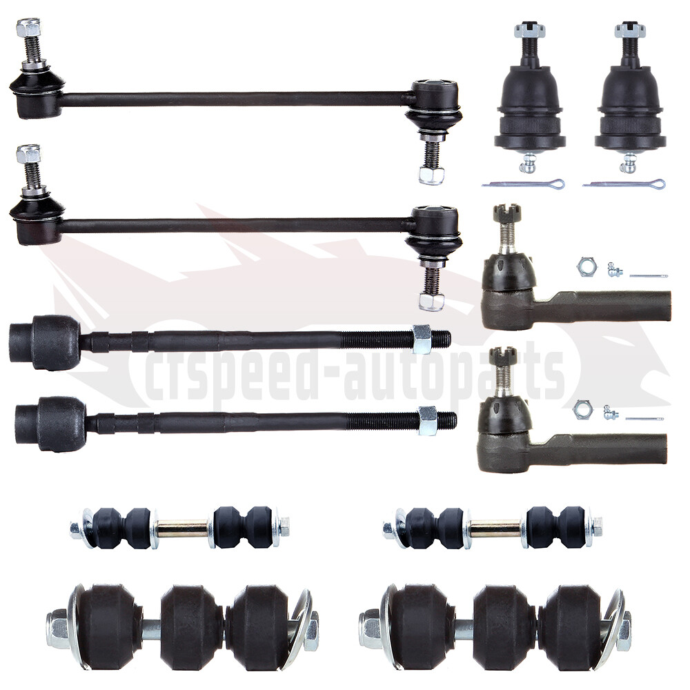 12pcs Front Lower Ball Joints Sway Bar Tie Rod End For 1985-1989 Buick Electra