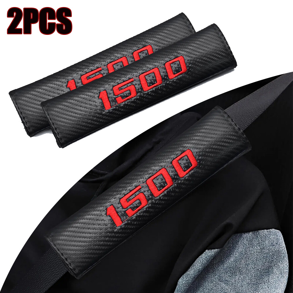 2PCS Car Seat Belt Cover Shoulder Protector Cushion Pad Carbon Fiber For Dodge