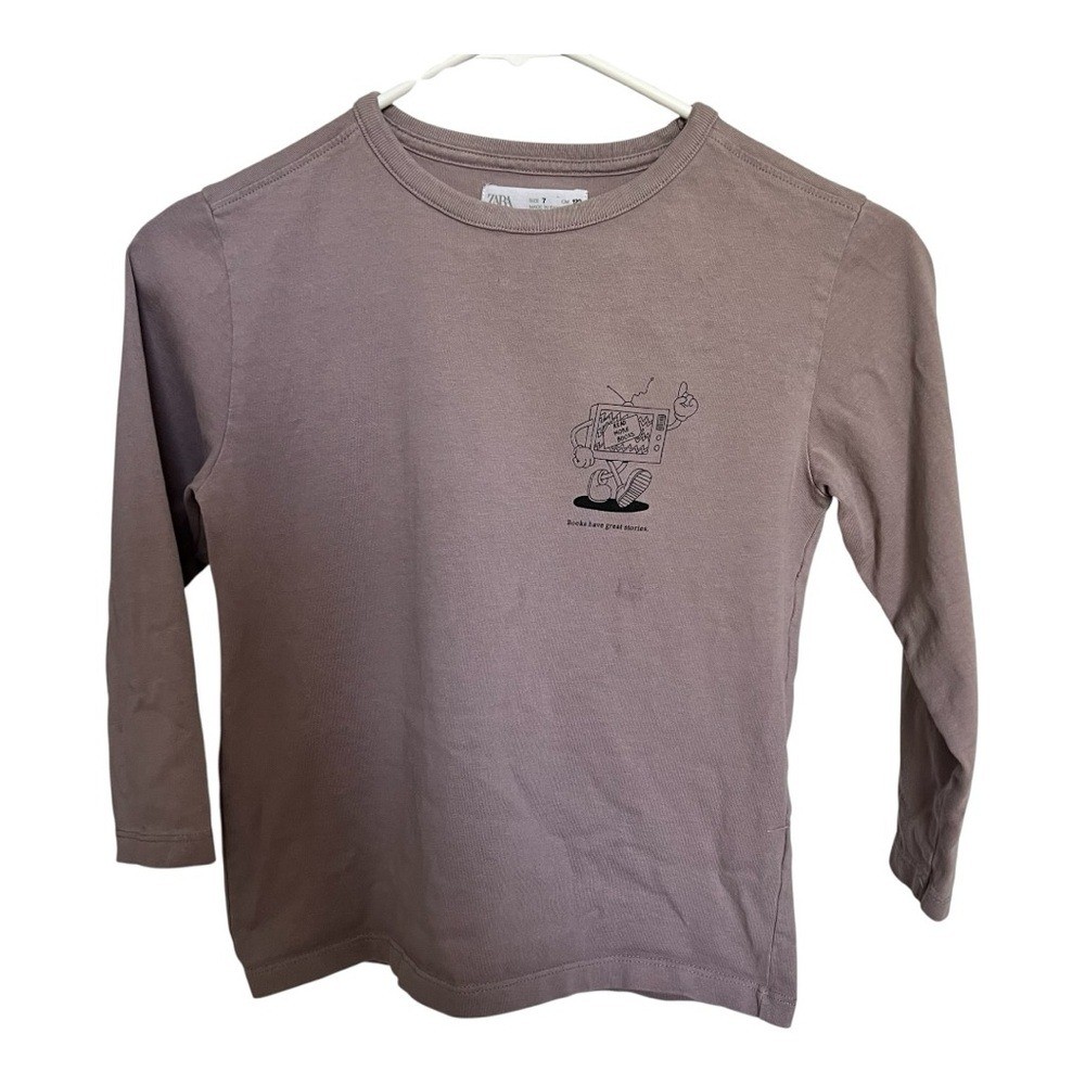 Zara Kids size 7 Long Sleeve Graphic Tee Shirt 