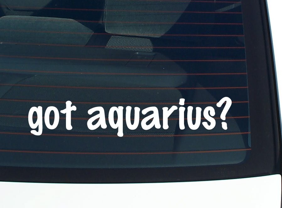Aquarius Zodiac Car Decal Bumper Sticker Vinyl Window Joke