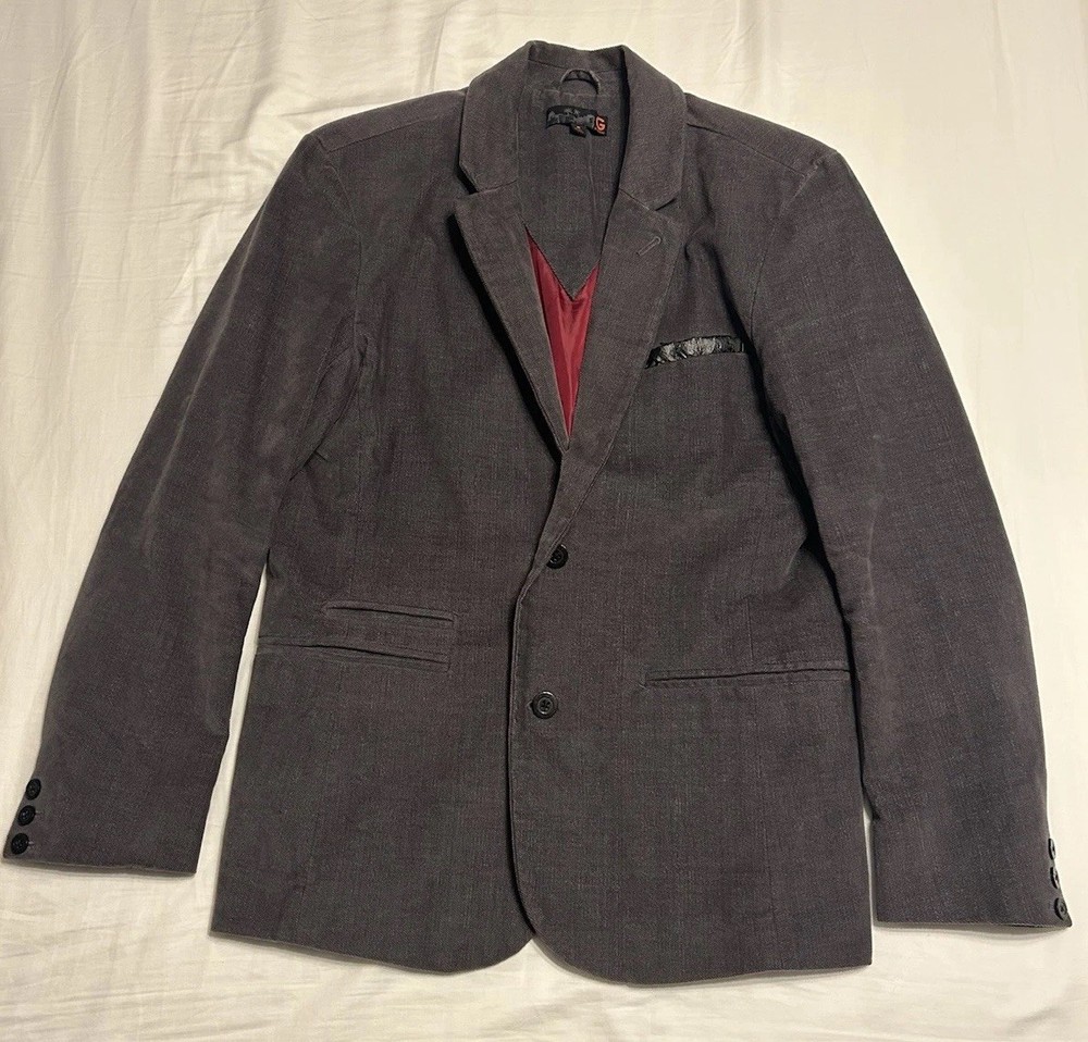 GUESS Men's Grey 100% Cotton Blazer Jacket Size Medium Casual Lightweight