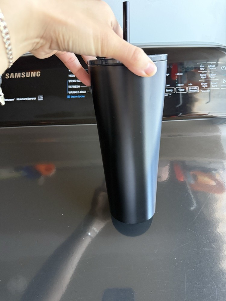 Starbucks Black Plastic Tumbler 24 fl oz 710 mL With Lid & Straw