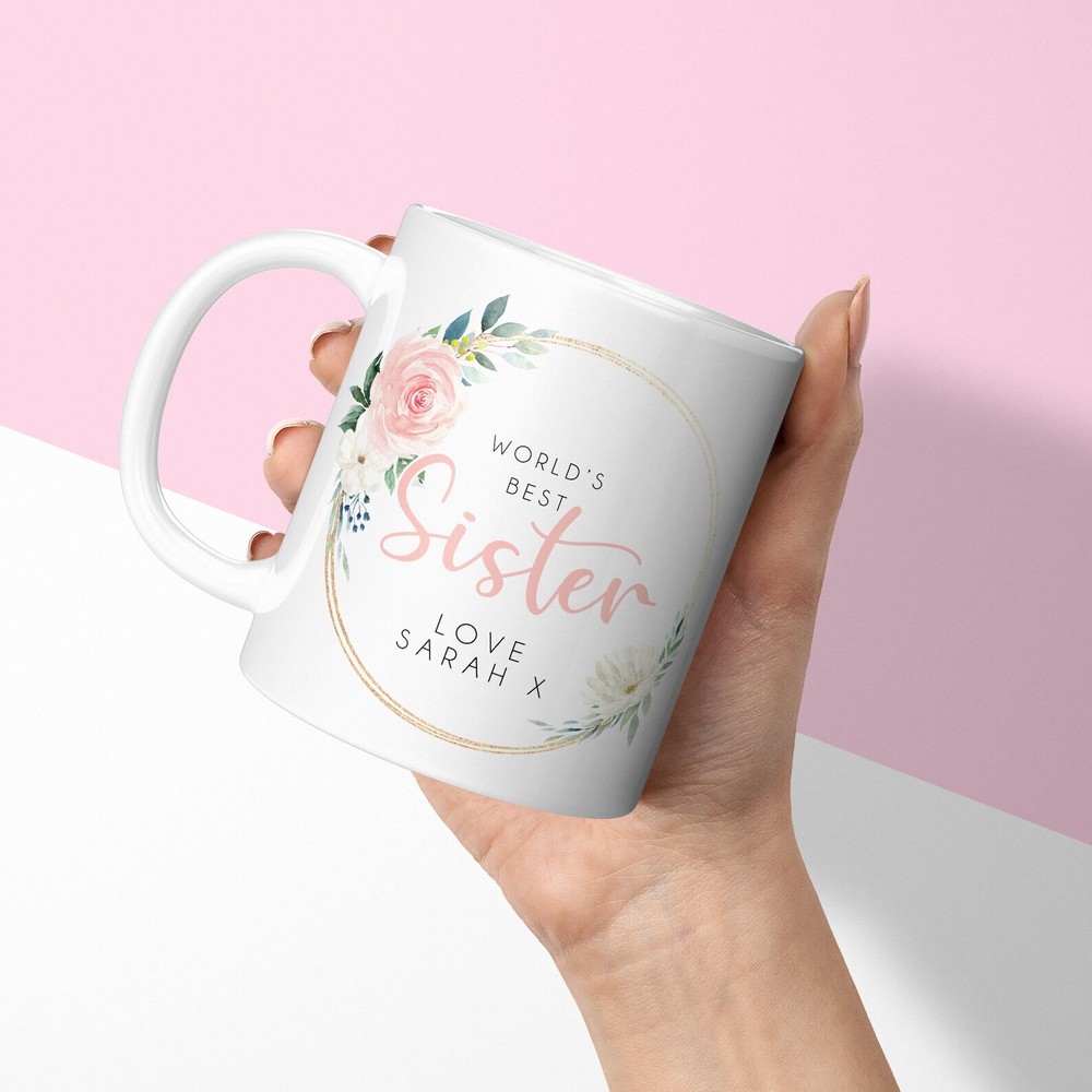 Personalised Mug Custom Sister Gift Worlds Best Sister  Custom Mug & Coaster