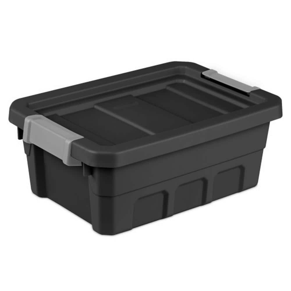 24-Pack 4-Gallon Storage Totes with Secure Latch Clip Lids