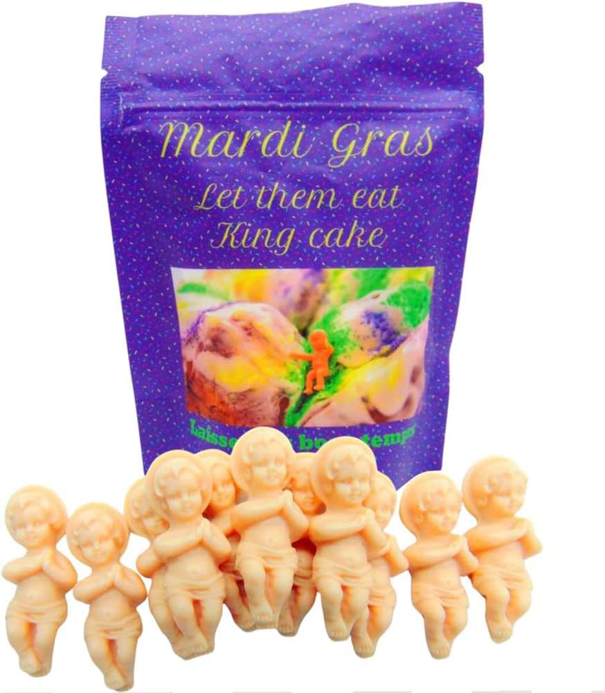 King Cake Babies Bulk Pack Baby Jesus Bundle Figurine in a New Orleans Mardi Gra