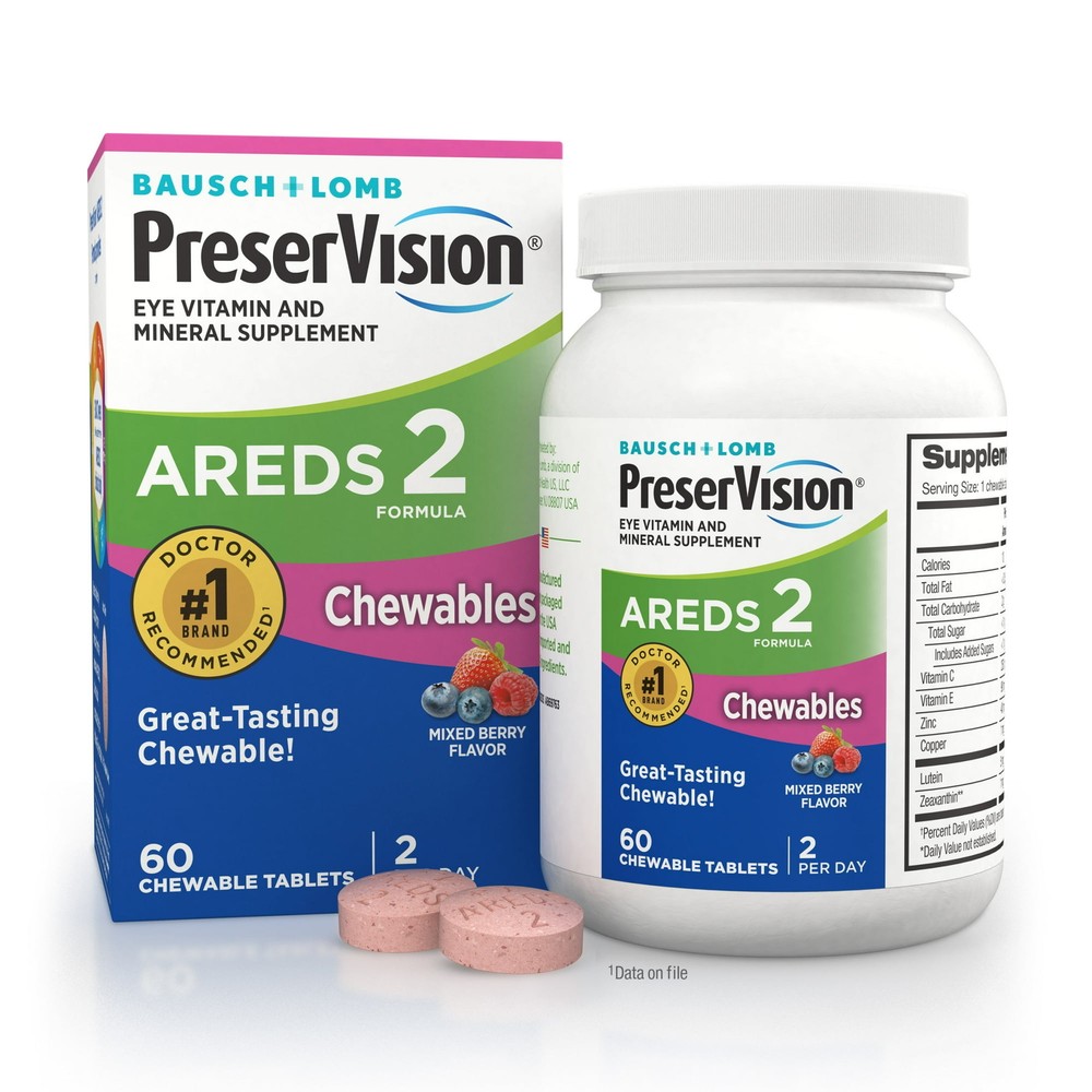 PreserVision AREDS 2 Eye Vitamin & Mineral Mixed Berry 60Chewables