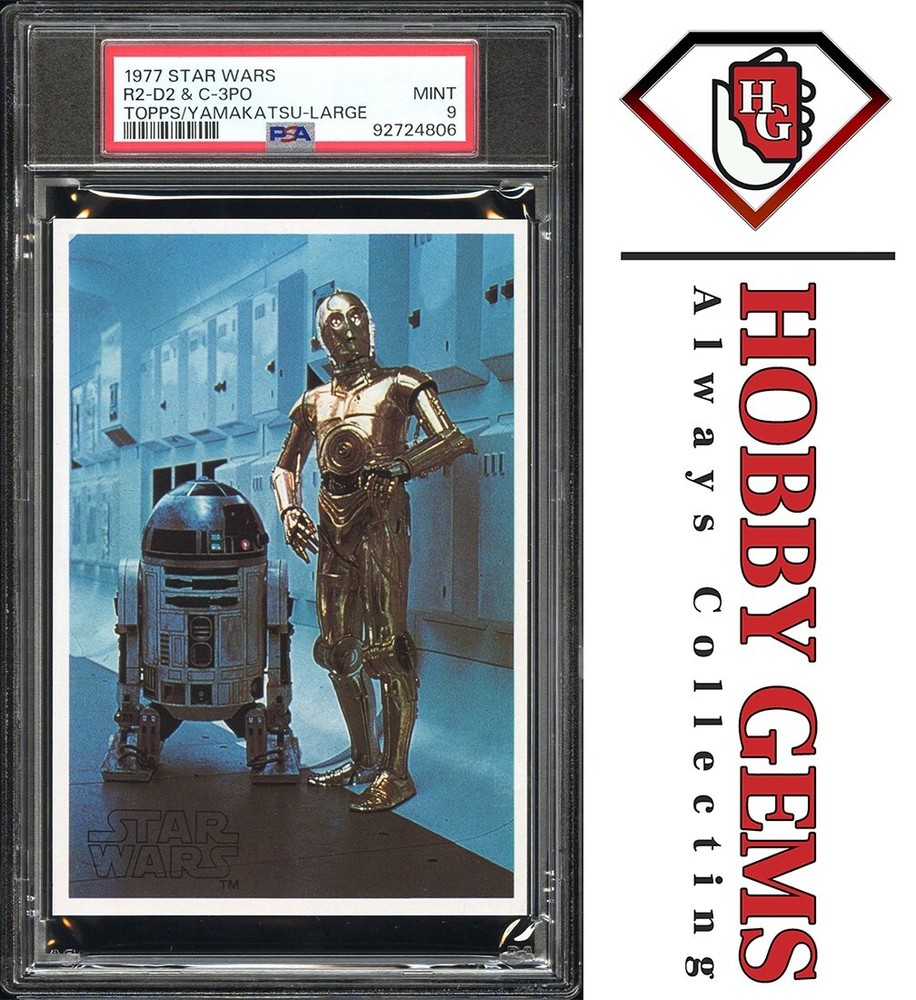 C-3PO R2-D2 PSA 9 1977 Topps Yamakatsu Star Wars Large C7