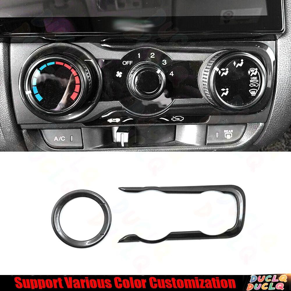 Car Central AC Button Control Cover Trim For Honda Fit/Jazz 2014-20 Bright Black