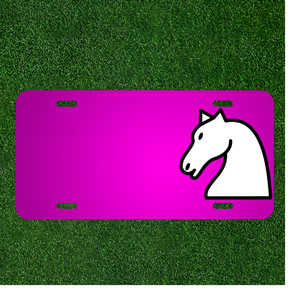 Custom Personalized Car License Plate With Add Names To Chess Knight Figure