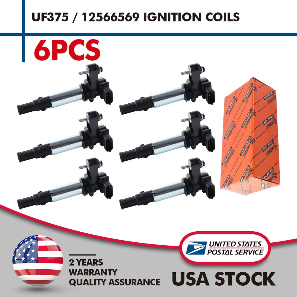 6X High Performance Ignition Coils for Cadillac SRX CTS STS GMC Acadia UF375