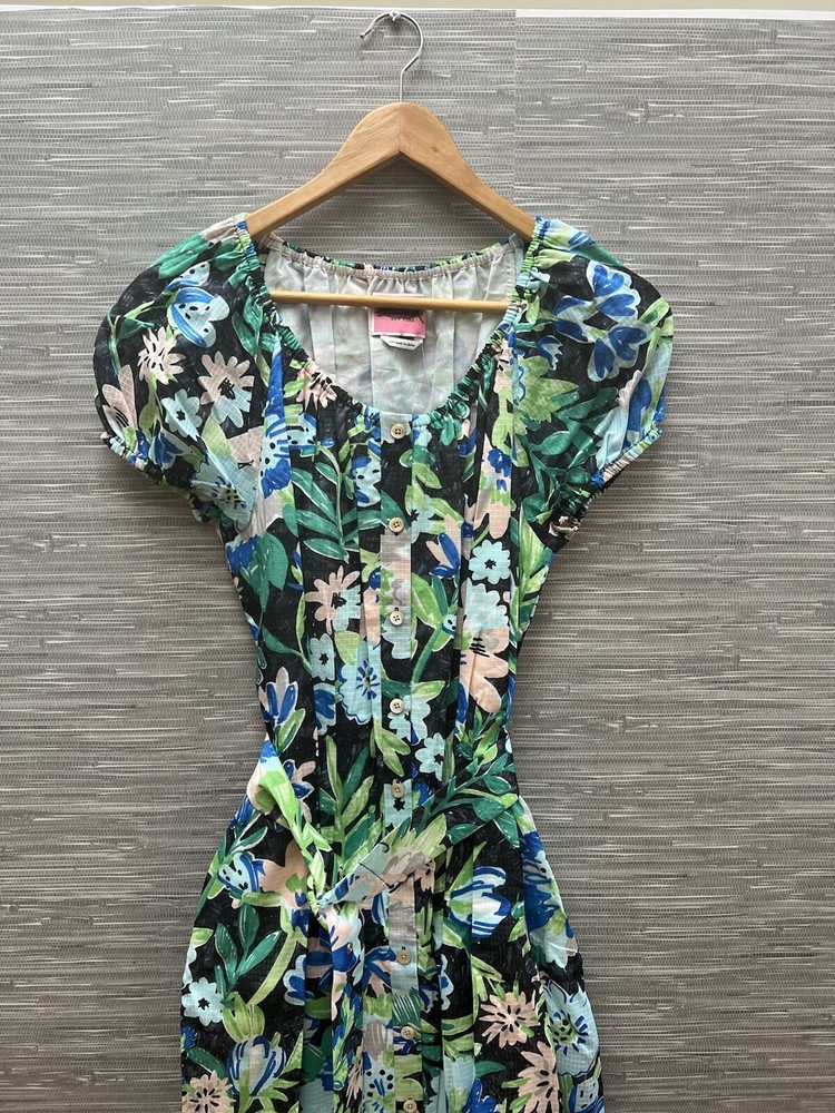 $328 Kate Spade NY Maxi Dress Full Bloom Belted Mult Sz XXS Runs Big (XS/S)