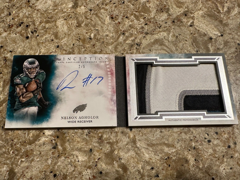 2015 Nelson Agholor Topps Inception Autograph Multi Color Patch Book Rookie #2/5
