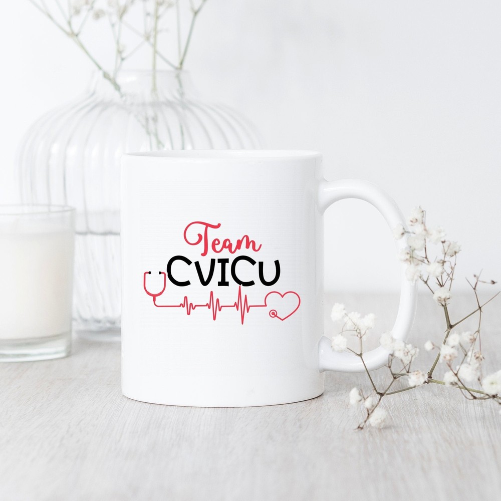 Cvicu Nurse Team Mug Cardiovascular Nurse Cardiac Nurse Gift Icu Nurse Mug