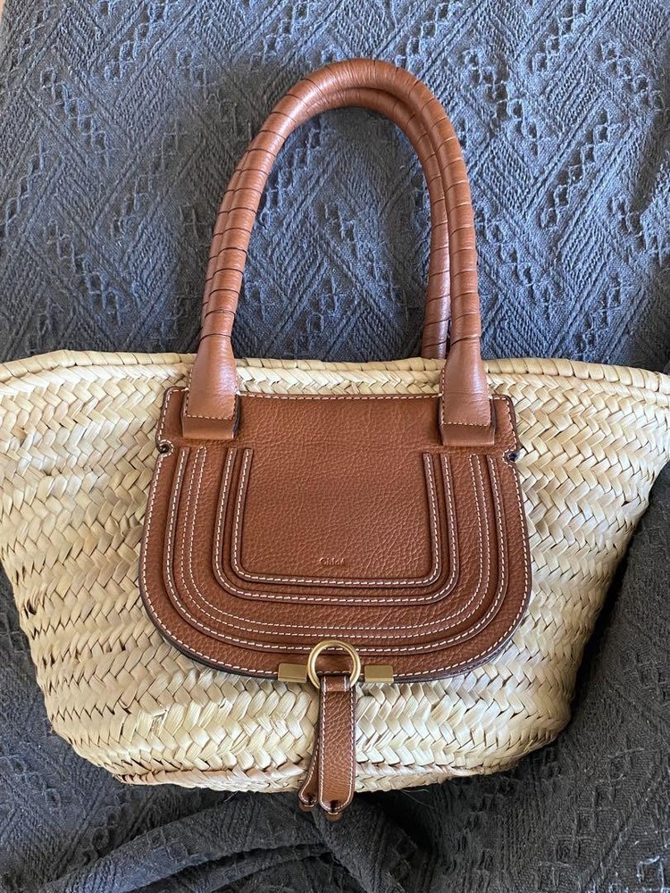 Chloé Woody Brown Basket Tote Shoulder Bag 2-Way Authentic Japan RIN