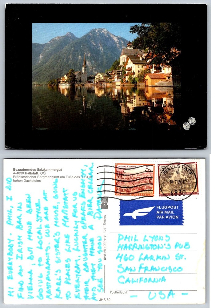 Hallstatt Austria 1995 Postcard - Iconic Village, Lake & Mountains View