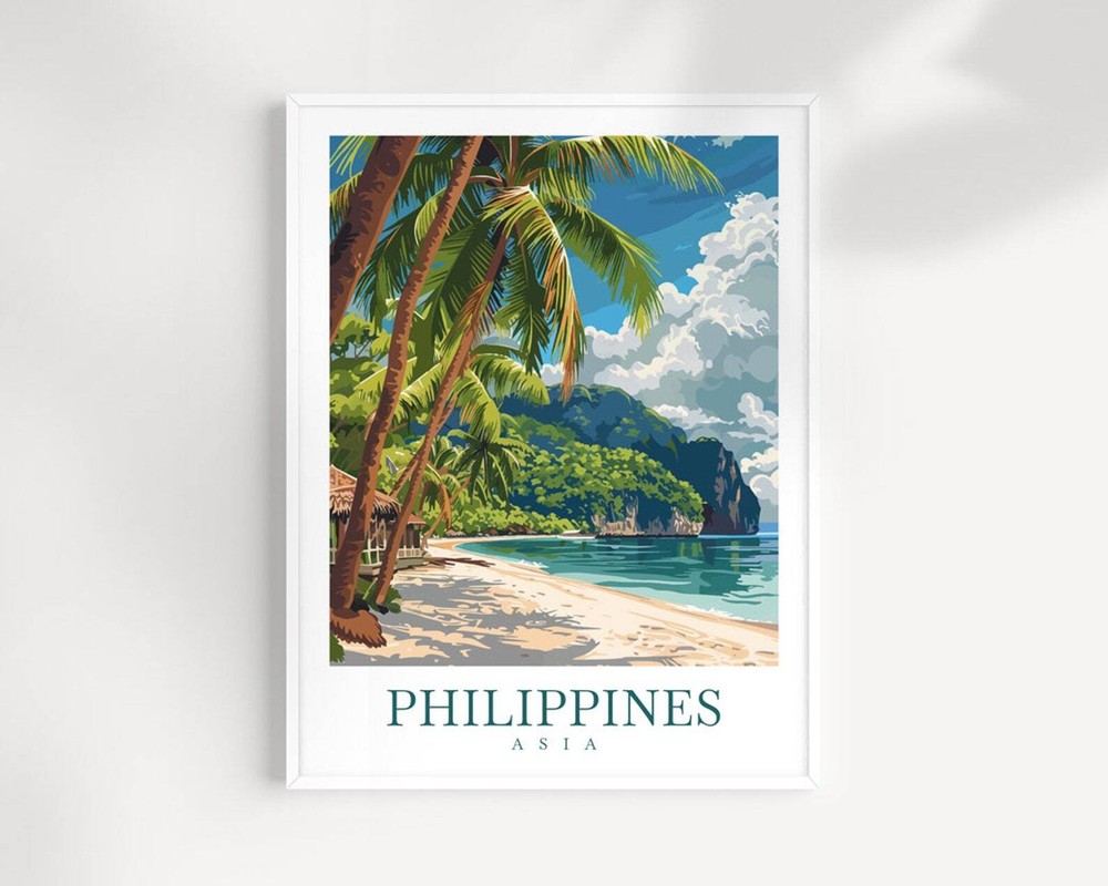 Philippines Travel Print Wall Art Philippines Asia Poster Wall Hanging Home